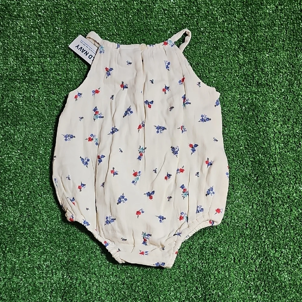 Old Navy Cream One Piece with Floral Print